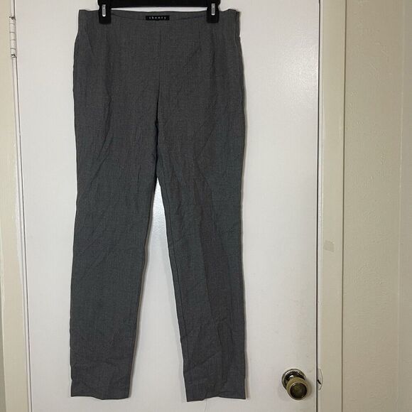 THEORY light gray Side zip ankle wool zip trouser pants size US 8 - Picture 1 of 6